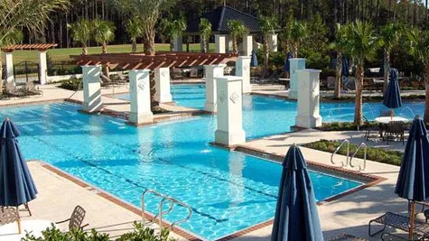 Poolside at luxury golf club in Florida