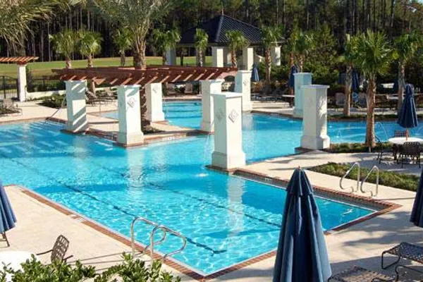 Poolside at luxury golf club in Florida