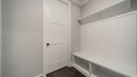 mud room in a new home in creek stone