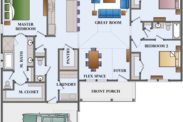 Floor plan--covered patio is included