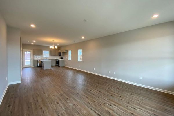 interior photo of open floorplan living and kitchen floorplan