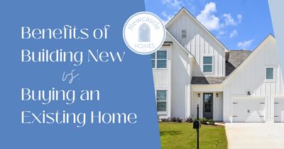 Benefits of Building a New vs. Blog Graphic of Buying an Existing Home