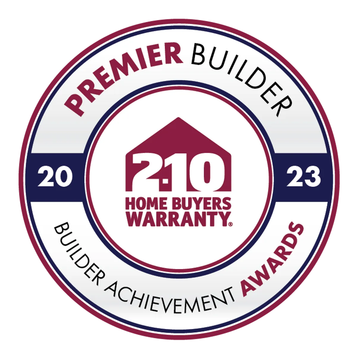 Logo - Premier Builder Achievement Award from 2-10 Home Buyers Warranty 2023
