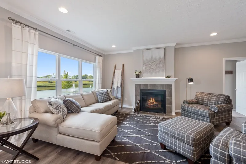 spacious living room in birchwood farms built by olthof homes