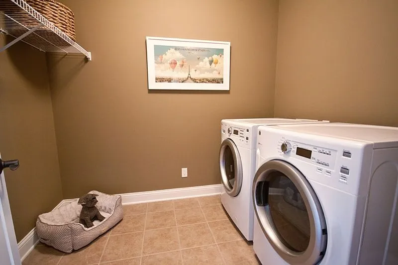 laundry room in a new home in cedar lake in by olthof homes