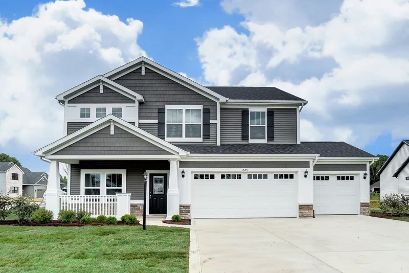 exterior of a new home in brownsburg in built by olthof homes