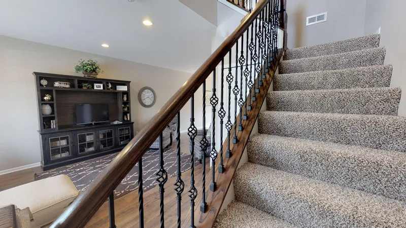 staircase in new homes in central indiana built by olthof homes