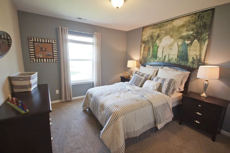 spacious bedroom in a new home in the magnolia meadows community