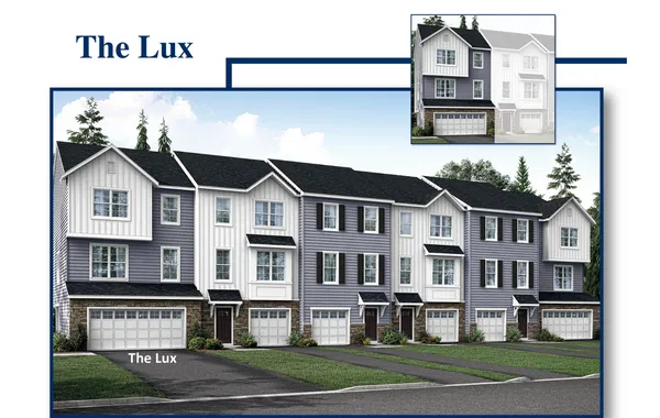 Rendering of new construction townhomes in West Deptford, New Jersey
