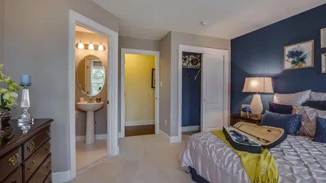 Bedroom in Brandywine with bathroom & closet visible.