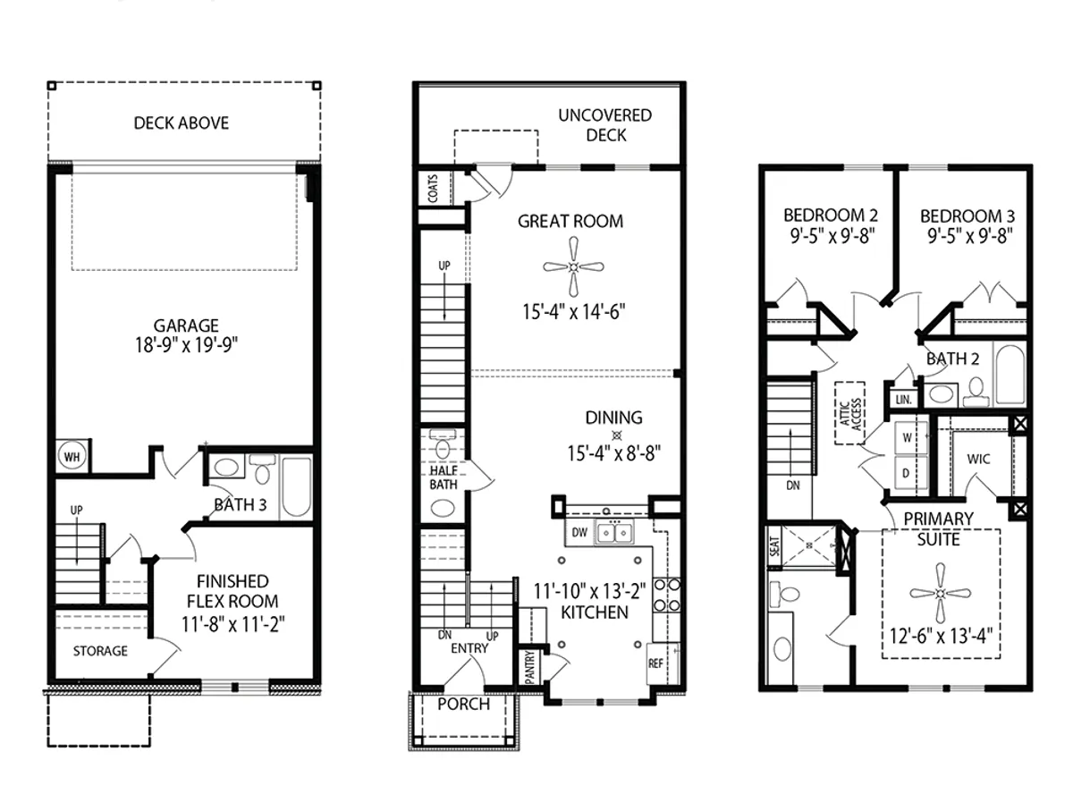 High Point B2 Townhome Floor plans at Carothers Farms