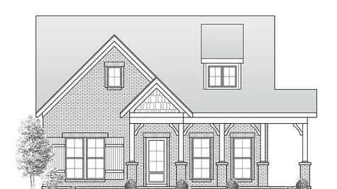 Holly Springs III exterior elevation with wraparound porch