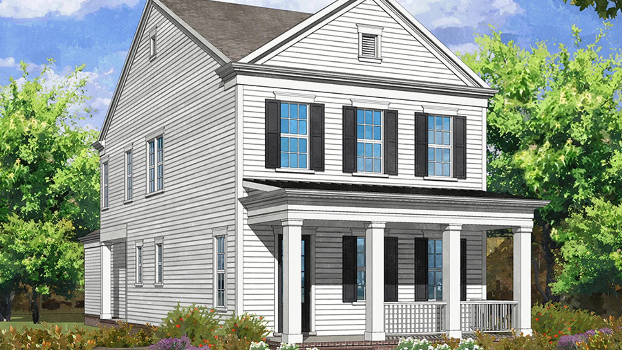 Preston color rendering of 2-story home