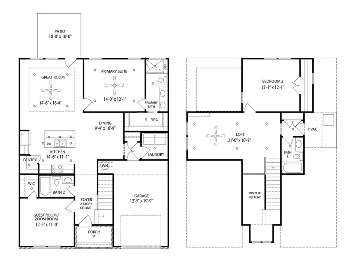 Fernvale III Townhomes 2-level floor plans