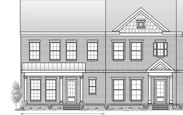 Sugarland townhomes at Petra Commons exterior elevation