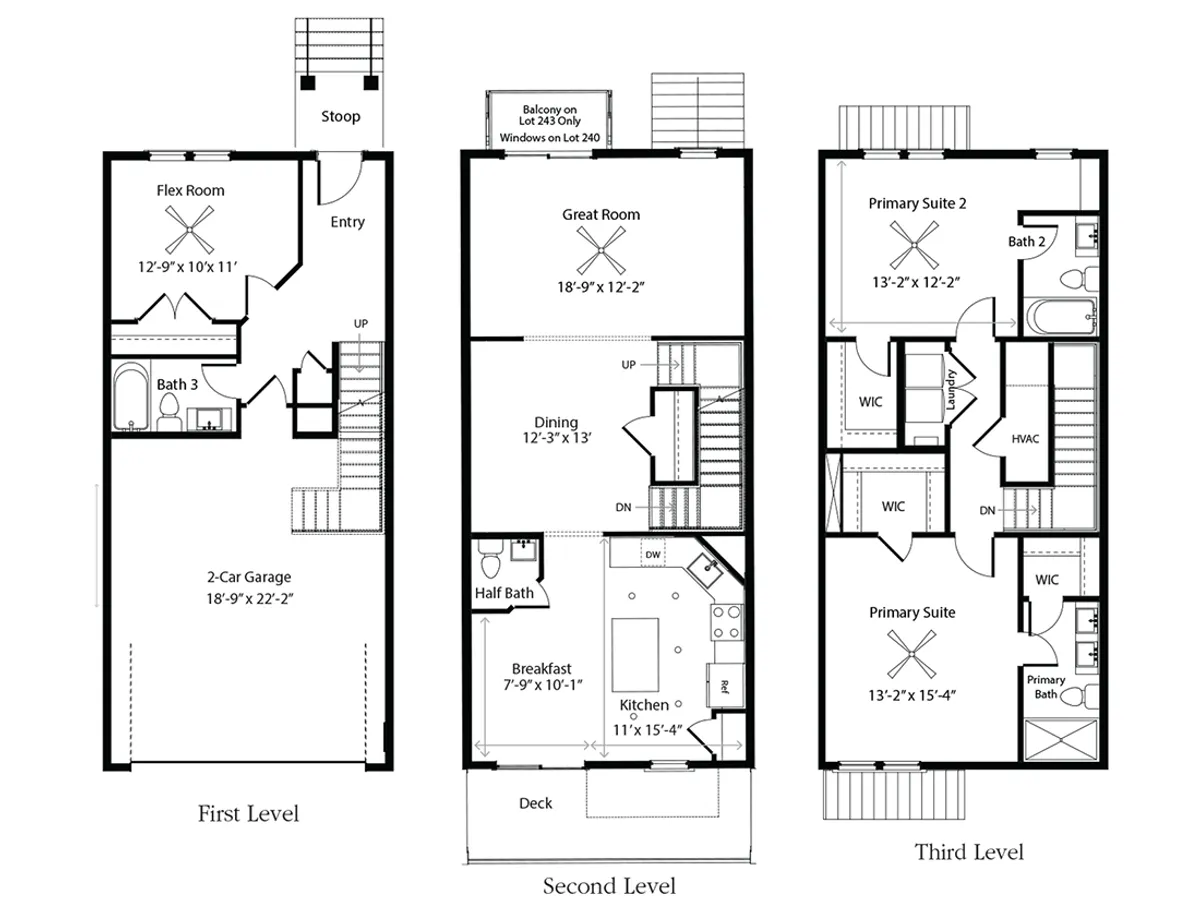 Highland Alt Floorplans, Homesite 240 and 243