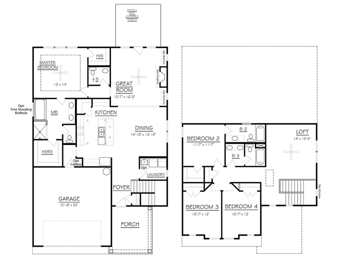 Grant GY 2-level home floor plans