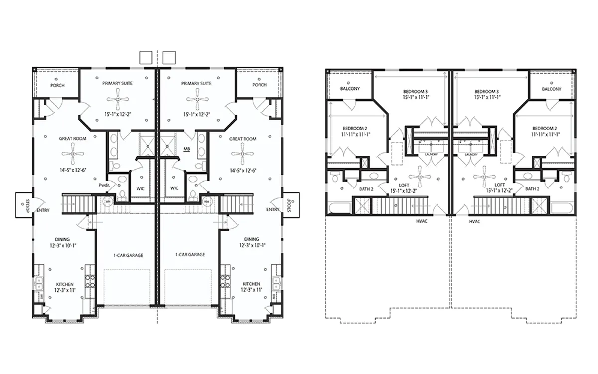 Pearl Duplex Townhomes Floorplans