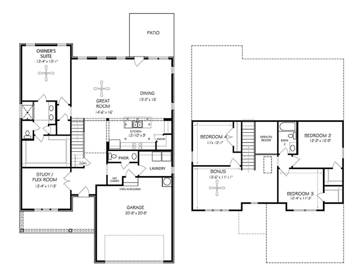 Oxford Farmhouse GY, 2-story home floorplans
