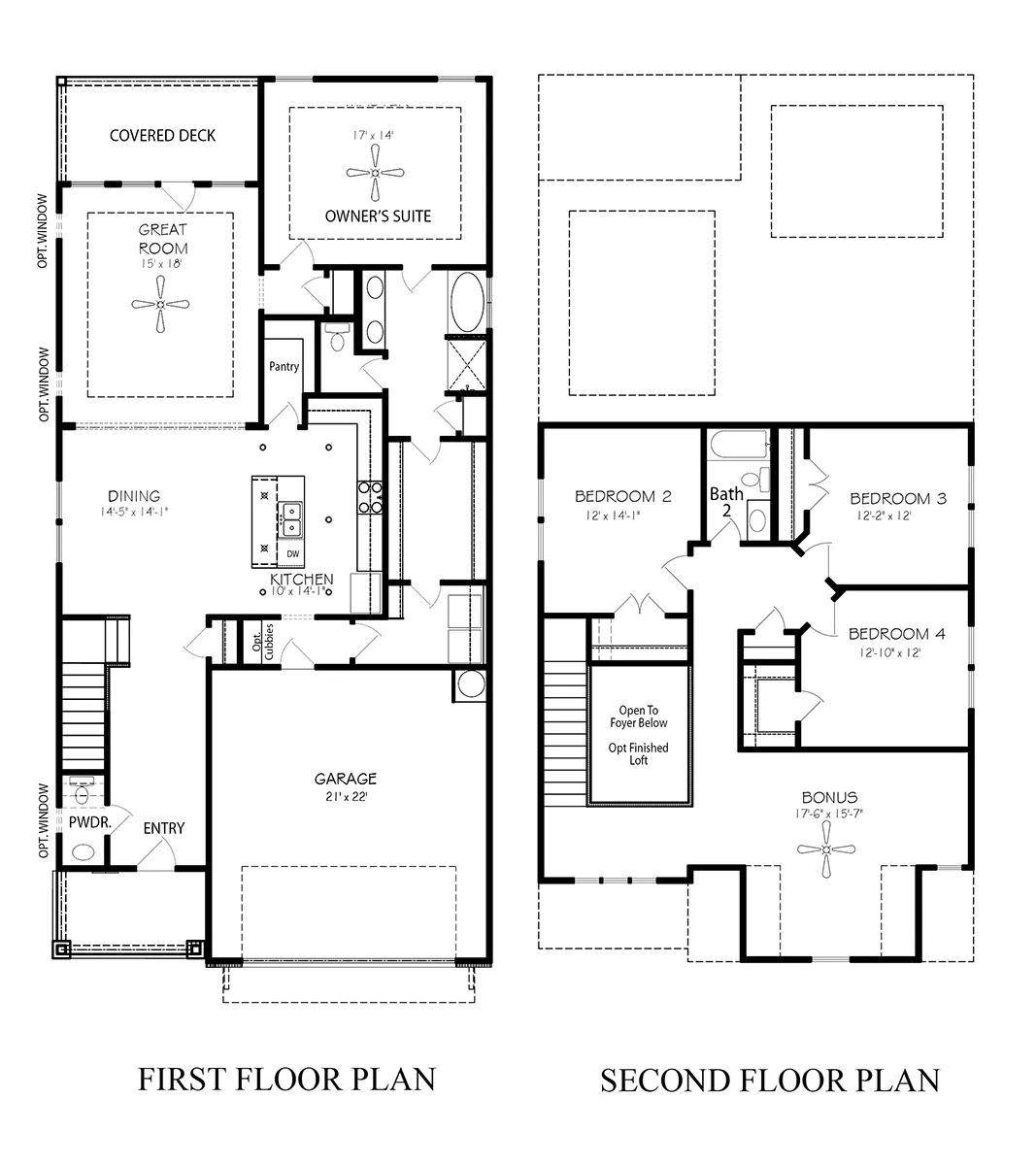 Elba GY, 2-Story Floorplans