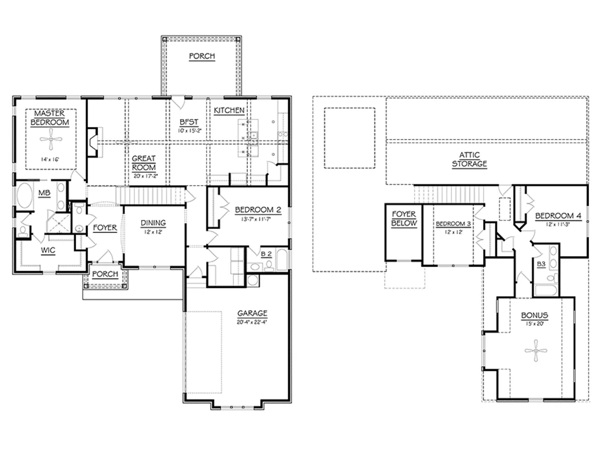 Millbrook 2-story home floorplans