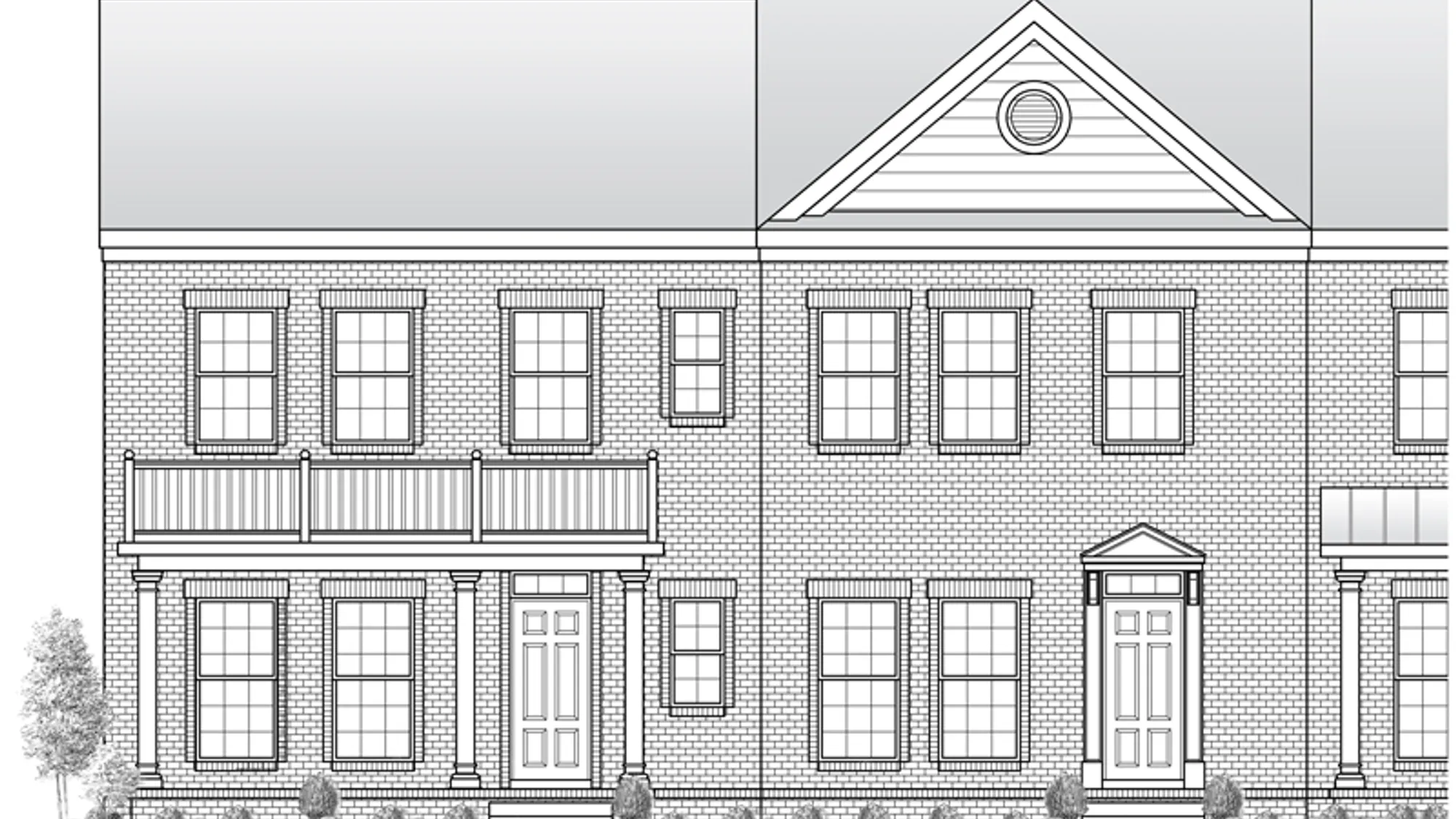 Fulton Townhome at Shirebrook exterior elevation
