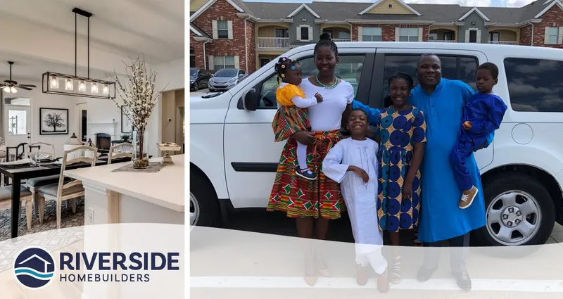 Agbortogo family enjoy their new Riverside Home.