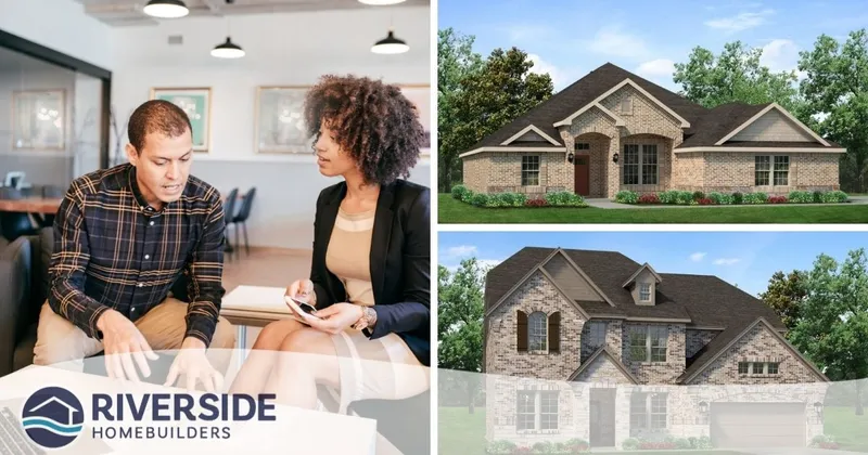 A family choosing from Riverside Homebuilders' floor plan selections to find the best fit for them.