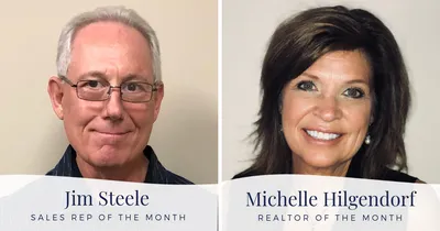Jim Steele, Sales Rep of the Month, and Michelle Hilgendorf, Realtor of the Month