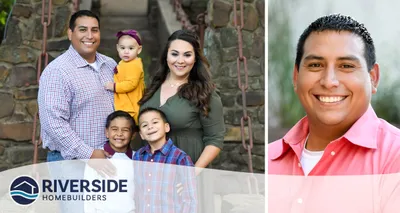 2 image collage. Image on left is of Hector with his wife and 3 kids. Image on right is a portrait picture of Hector.