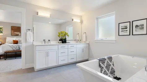 Spa bathroom with freestanding soaking tub
