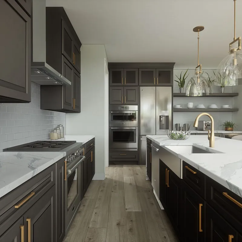 A modern kitchen representing kitchen design ideas by custom home builder Robertson Homes in Michigan