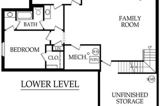 The Olivia Reverse Lower Level Floor Plan.
