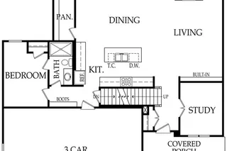 The Colby 2 Story Mail Level Floor Plan
