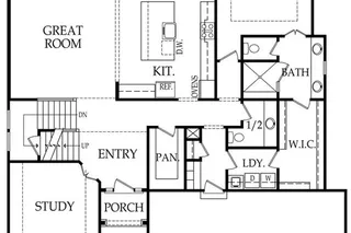 The Kingston 1.5 Story Main Level Floor Plan
