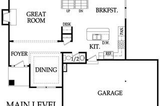 The Weston 2 Story - Main Level Floor Plan