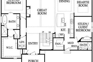 The New Haven 1.5 Story Main Level Floor Plan