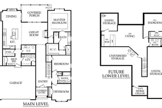 The Sage 3 Bedroom Ranch Floorplan.