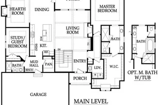 The New Hampton Reverse Main Level Floor Plan. 