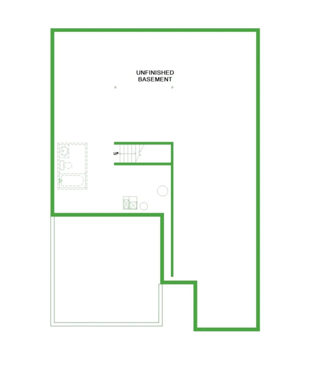 Unfinished Basement of the Eisenhower by Silverthorne Homes, Willow Ridge