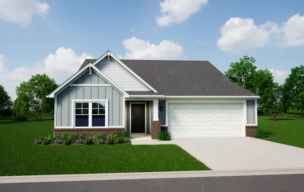 Exterior of the Eisenhower by Silverthorne Homes, Elevation E Brick A