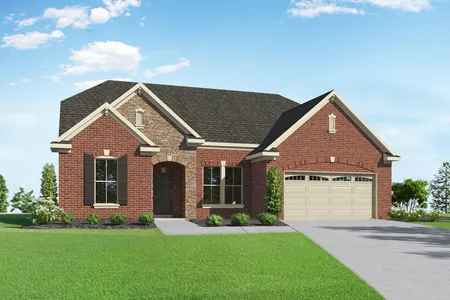 Exterior photo of French country-style single family home at The Greenwich Walk Villas: Slate