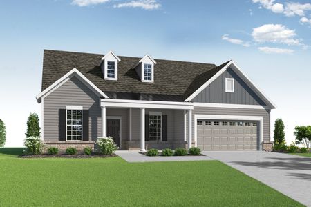 Exterior photo of farmhouse-style single family home at The Greenwich Walk Villas: Slate