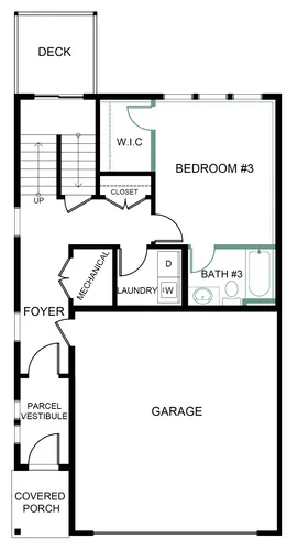 Ground level - finished bedroom/bathroom