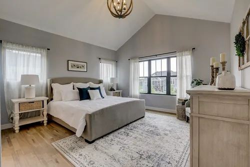 Neutral Color Master Bedroom in a new home in Madison, WI