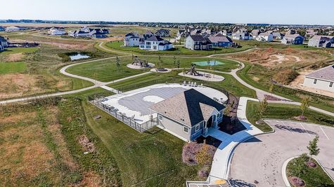 Aerial view of Lake Country Village new home community