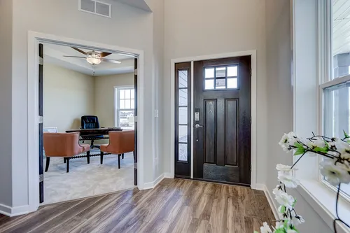 Entryway with office in a model home in Milwaukee WI