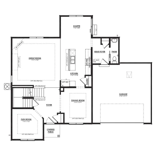 Hickory First Floor Plan Drawing