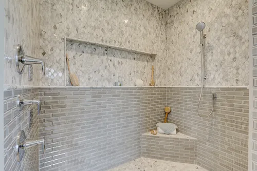 Granite shower in a Tim O'Brien home in Madison WI