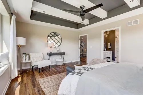 spacious bedroom in a new home community, blue stem, by tim o'brien homes